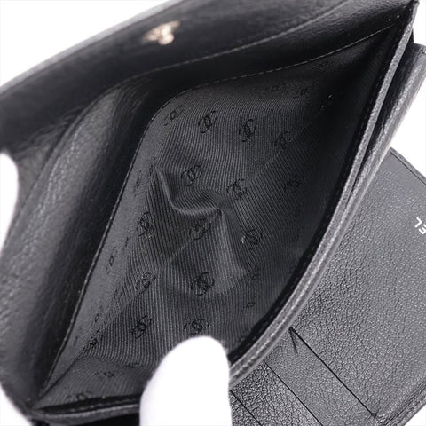 CHANEL COCO Button 11th Series Caviar Skin 2007-2008 Purse black WS15661