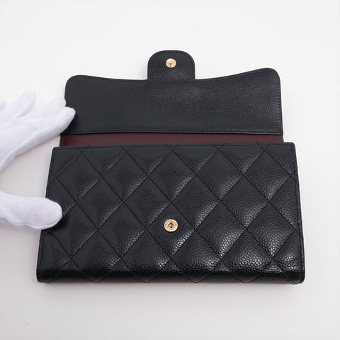 CHANEL No. 22 2015-2016 Caviar Skin Matelasse Purse black WS15663
