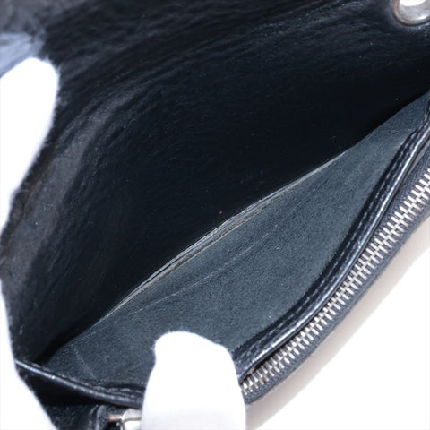 CHROME HEARTS Cross Button Leather Bifold Wallet black WS15664