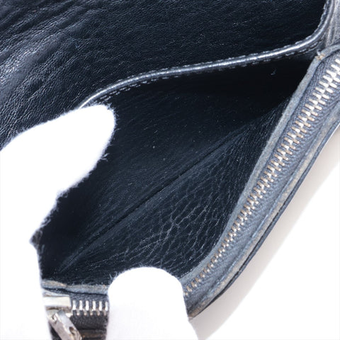 CHROME HEARTS Cross Button Leather Bifold Wallet black WS15664