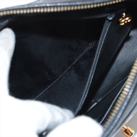 CHANEL No. 2 Caviar Skin Chevron COCO Mark 1993-1994 Shoulder Bag black WS15671