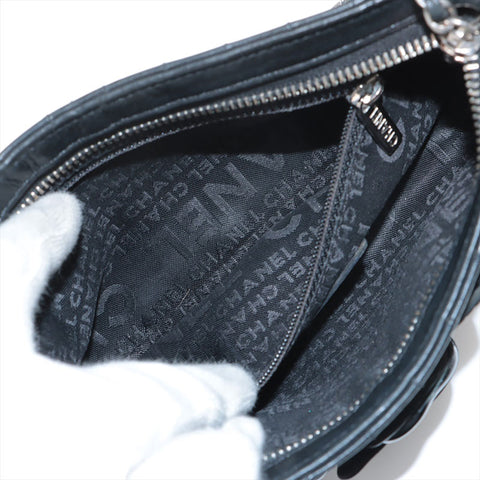CHANEL Lambskin No. 10 2005-2006 Camellia Handbag black WS15674