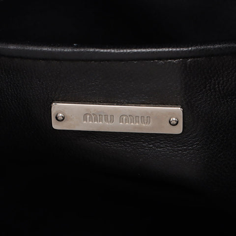Miu Miu Matelasse Nappa Leather Chain Shoulder Bag black WS15676