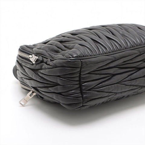 Miu Miu Matelasse Nappa Leather Chain Shoulder Bag black WS15676
