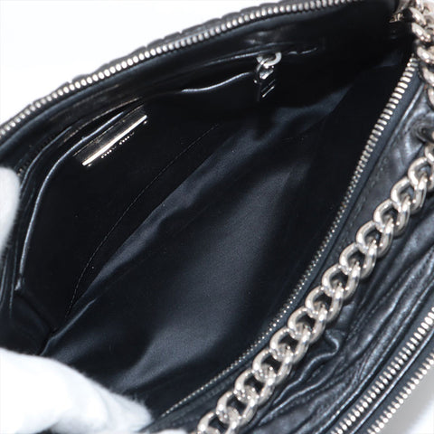 Miu Miu Matelasse Nappa Leather Chain Shoulder Bag black WS15676