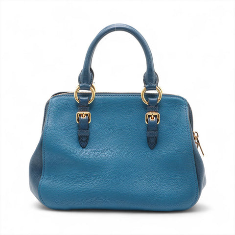 Miu Miu Leather 2way Handbag blue WS15677