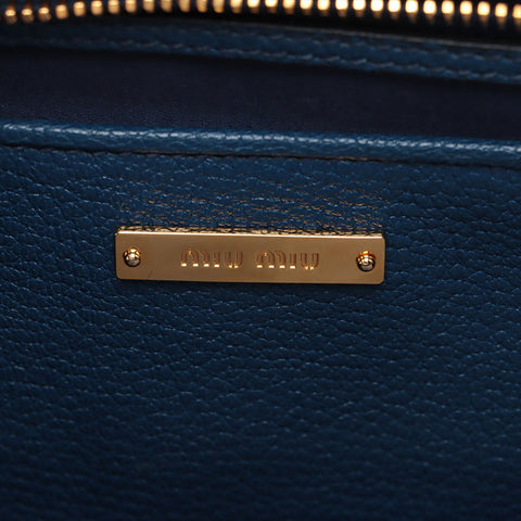 Miu Miu Leather 2way Handbag blue WS15677