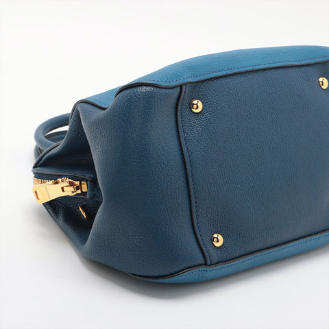Miu Miu Leather 2way Handbag blue WS15677