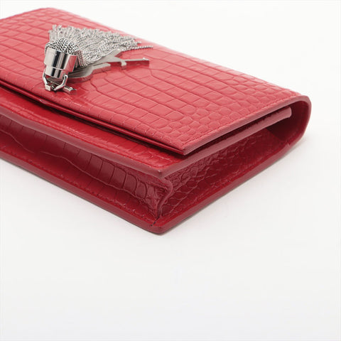 YVES SAINT LAURENT Embossed Leather Kate Shoulder Bag Red WS15678