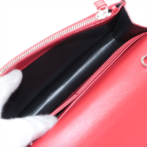 YVES SAINT LAURENT Embossed Leather Kate Shoulder Bag Red WS15678