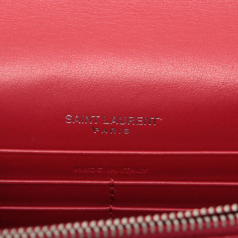 YVES SAINT LAURENT Embossed Leather Kate Shoulder Bag Red WS15678
