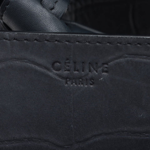 CELINE Embossed Leather Phantom Luggage Handbag Navy WS15684