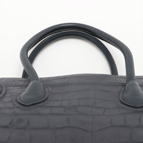 CELINE Embossed Leather Phantom Luggage Handbag Navy WS15684