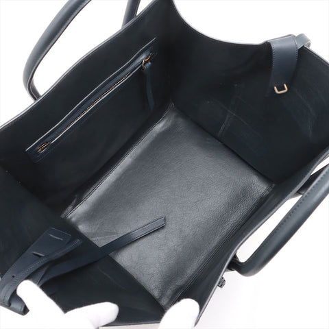 CELINE Embossed Leather Phantom Luggage Handbag Navy WS15684