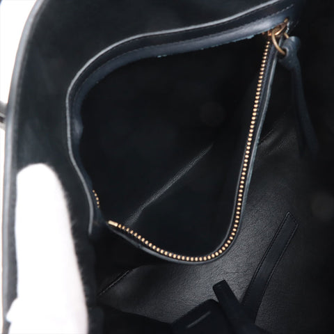 CELINE Embossed Leather Phantom Luggage Handbag Navy WS15684