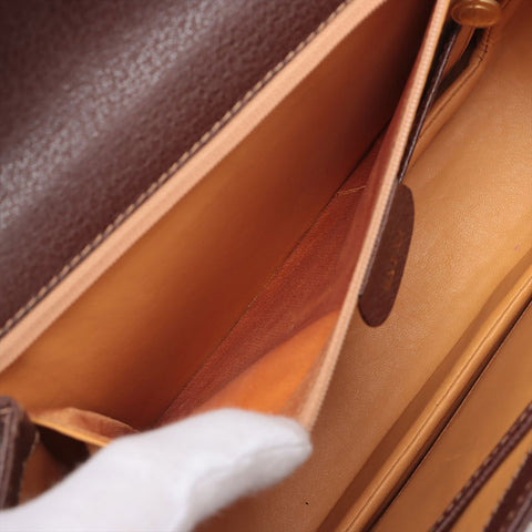 GUCCI Bamboo 2way leather Handbag Brown WS15685