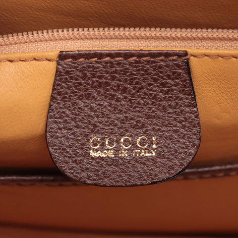 GUCCI Bamboo 2way leather Handbag Brown WS15685