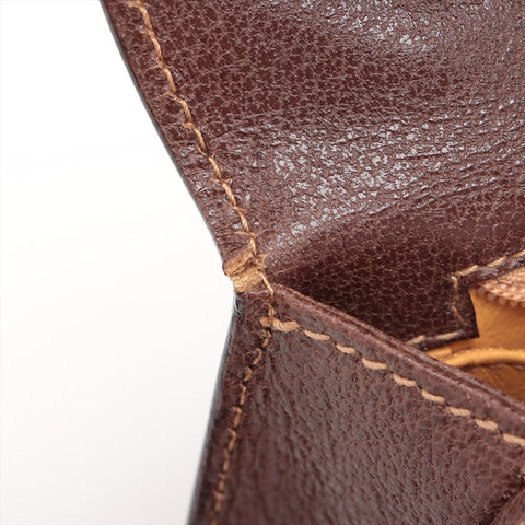 GUCCI Bamboo 2way leather Handbag Brown WS15685