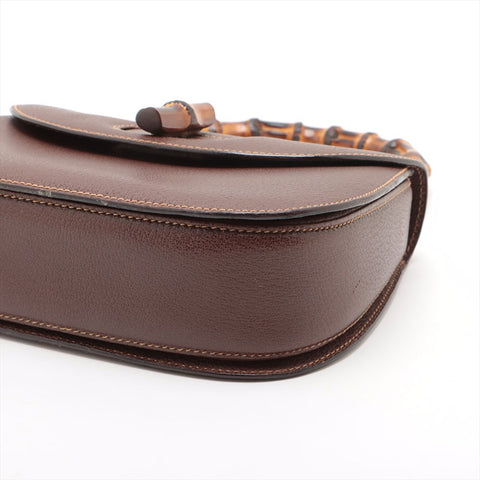 GUCCI Bamboo 2way leather Handbag Brown WS15685