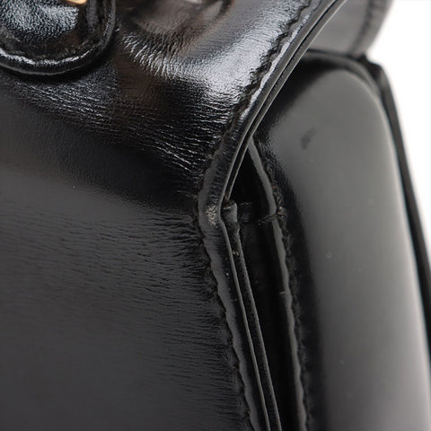 GUCCI Bamboo 2way leather Handbag black WS15686