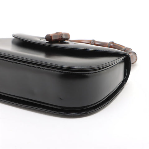 GUCCI Bamboo 2way leather Handbag black WS15687