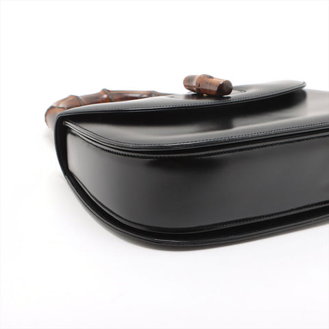 GUCCI Bamboo 2way leather Handbag black WS15687
