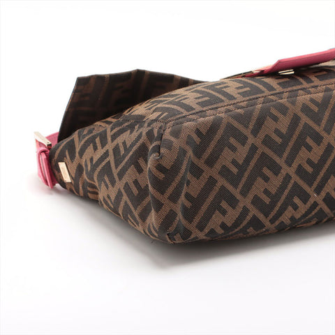 FENDI Zucca Mamma 2way Pink Shoulder Bag Brown WS15691
