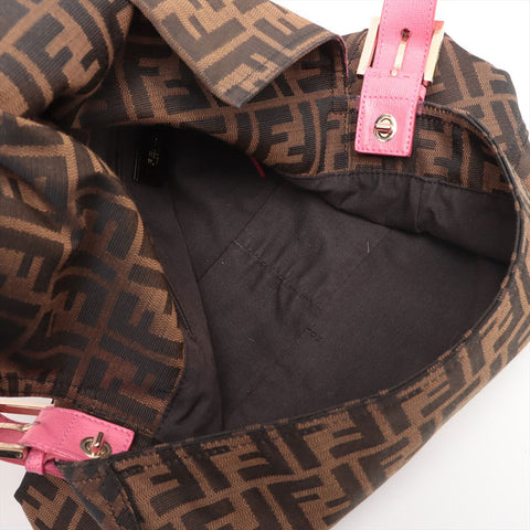 FENDI Zucca Mamma 2way Pink Shoulder Bag Brown WS15691