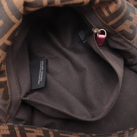 FENDI Zucca Mamma 2way Pink Shoulder Bag Brown WS15691