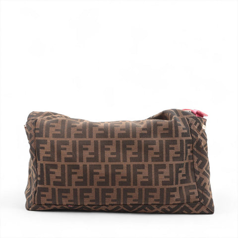 FENDI Zucca Mamma 2way Pink Shoulder Bag Brown WS15691