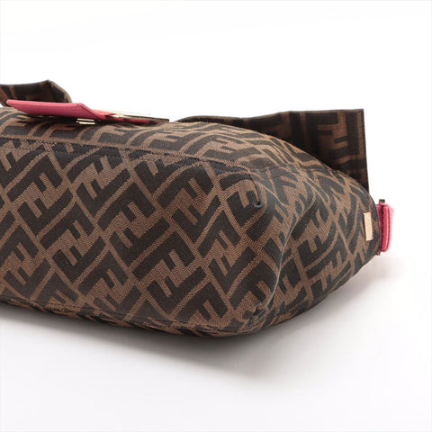 FENDI Zucca Mamma 2way Pink Shoulder Bag Brown WS15691