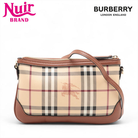 BURBERRY PVC Nova Check Shoulder Bag Brown WS15694