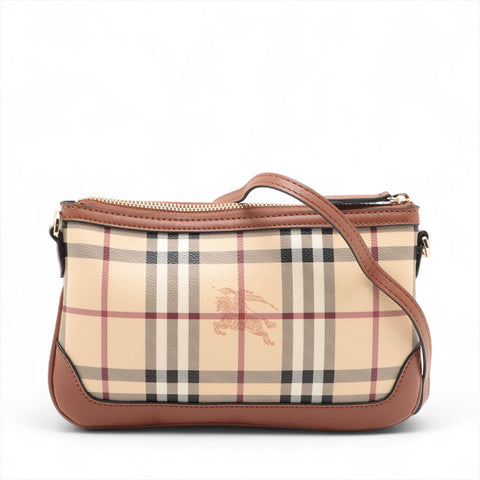 BURBERRY PVC Nova Check Shoulder Bag Brown WS15694