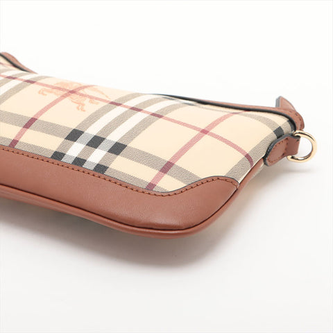 BURBERRY PVC Nova Check Shoulder Bag Brown WS15694