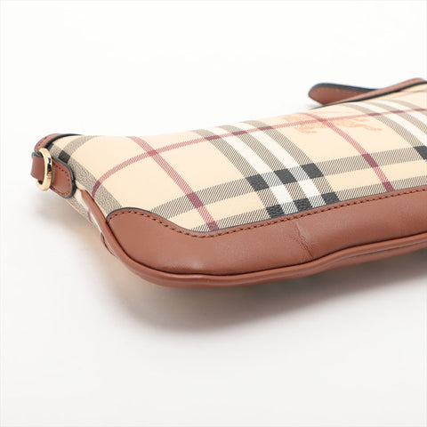 BURBERRY PVC Nova Check Shoulder Bag Brown WS15694