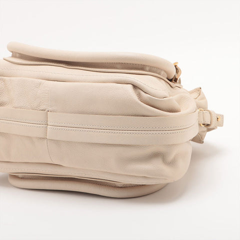Chloe Leather Paraty 2way Handbag beige WS15695