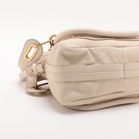 Chloe Leather Paraty 2way Handbag beige WS15695