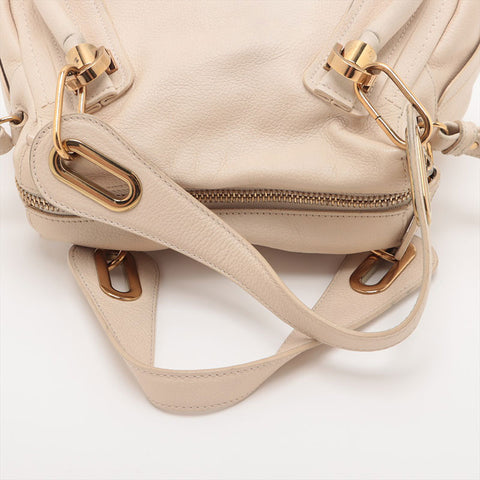 Chloe Leather Paraty 2way Handbag beige WS15695