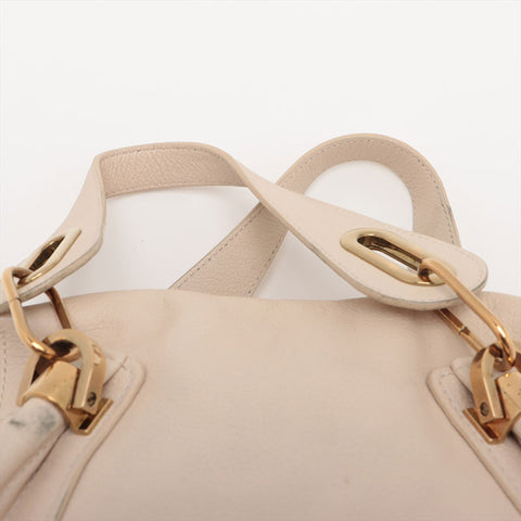 Chloe Leather Paraty 2way Handbag beige WS15695