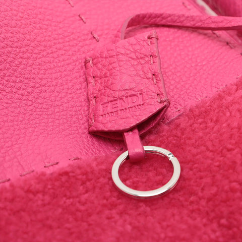 FENDI Mouton Selleria Leather Handbag pink WS15697