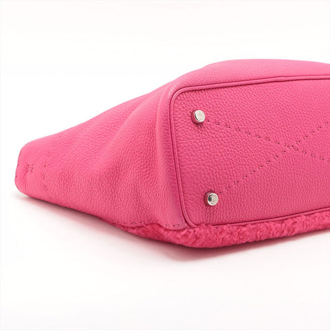 FENDI Mouton Selleria Leather Handbag pink WS15697