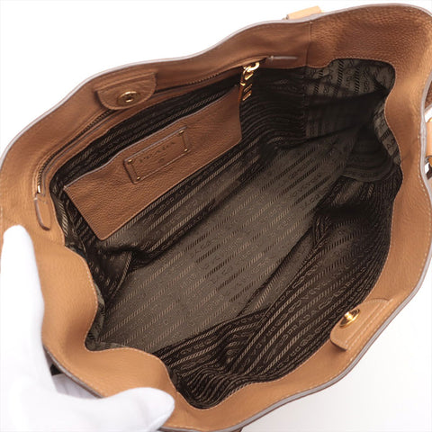 PRADA leather Tote Bag Brown WS15699