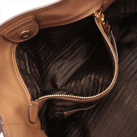 PRADA leather Tote Bag Brown WS15699