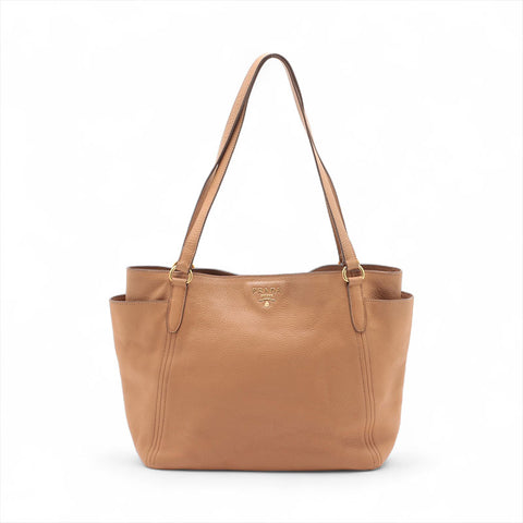 PRADA leather Tote Bag Brown WS15699