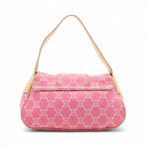 CELINE macadam canvas Shoulder Bag pink WS15700