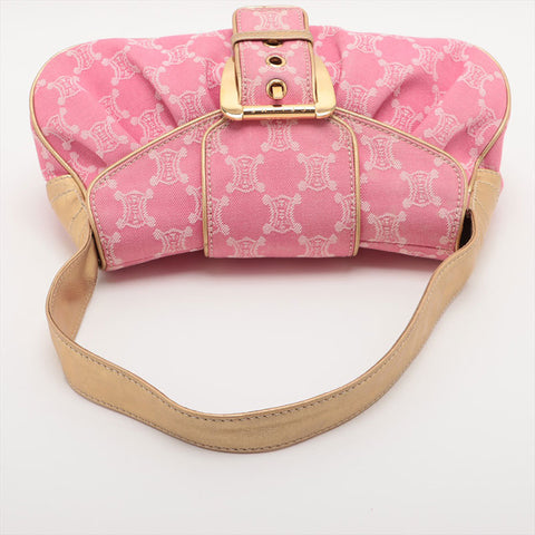 CELINE macadam canvas Shoulder Bag pink WS15700