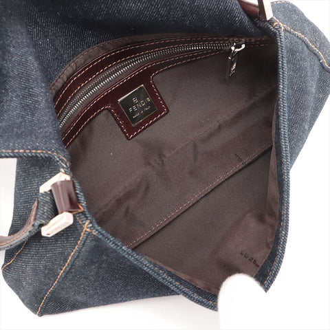 FENDI denim Shoulder Bag Navy WS15701