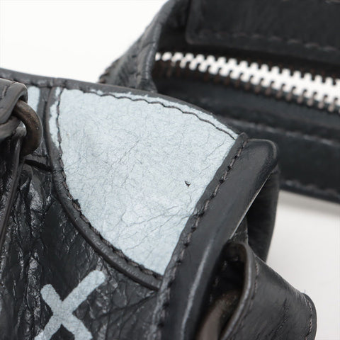 バレンシアガ BALENCIAGA ミニ シティ グラフィティ ペイント 2way ハンドバッグ ブラック WS15702