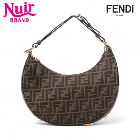 FENDI Graphy small in brown FF jacquard fabric Shoulder Bag Brown WS15705