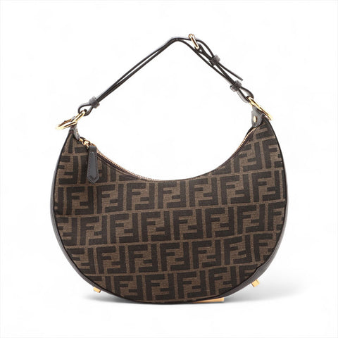 FENDI Graphy small in brown FF jacquard fabric Shoulder Bag Brown WS15705